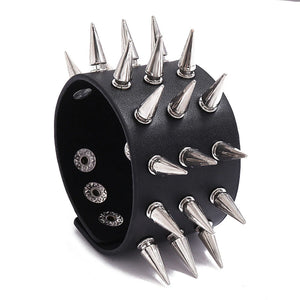 3 Rows Tall Spike Rivet Bracelet