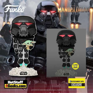 Dark Trooper with Grogu Glow-in-the-Dark Pop! Vinyl Figure - Entertainment Earth Exclusive