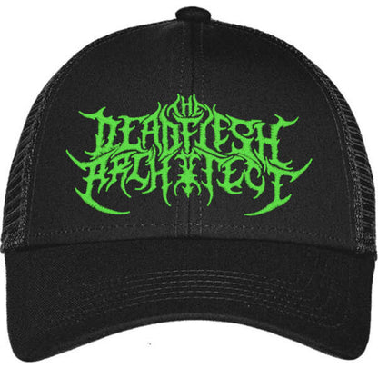 The Deadflesh Architect Green Logo Black Trucker Hat