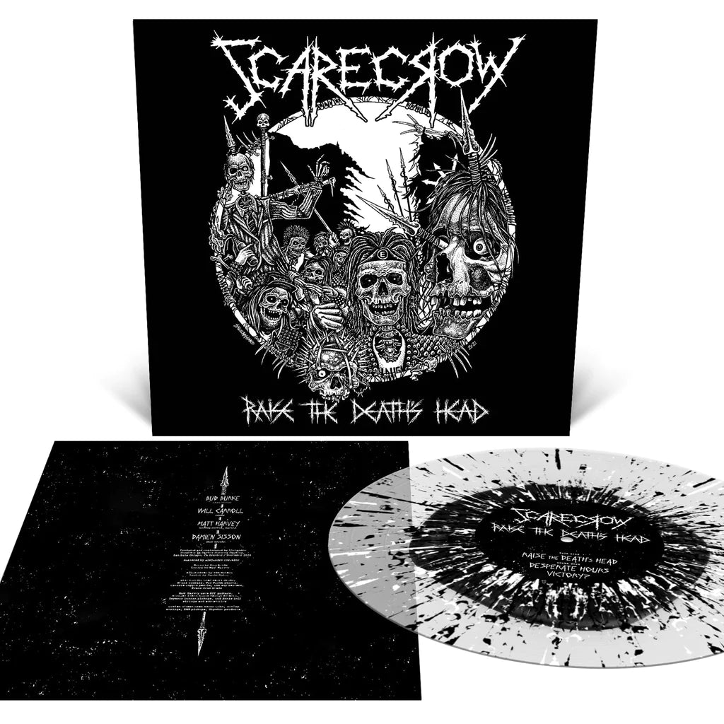 Raise the Death's Head Black Inside Clear with Black and White Splatter 10" Vinyl