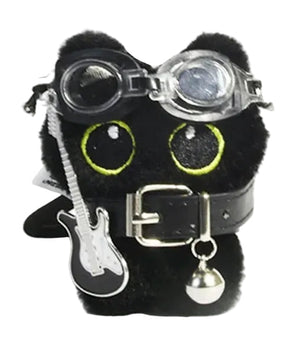 Plush Cat with Guitar Key Chain