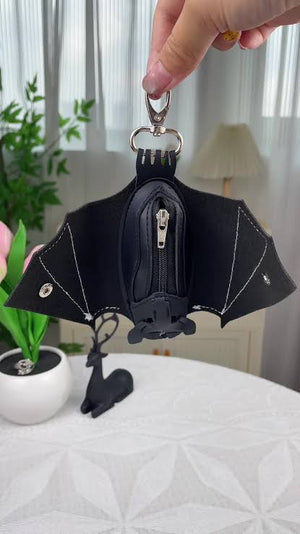 Gothic Bat Coin Bag with Keychain