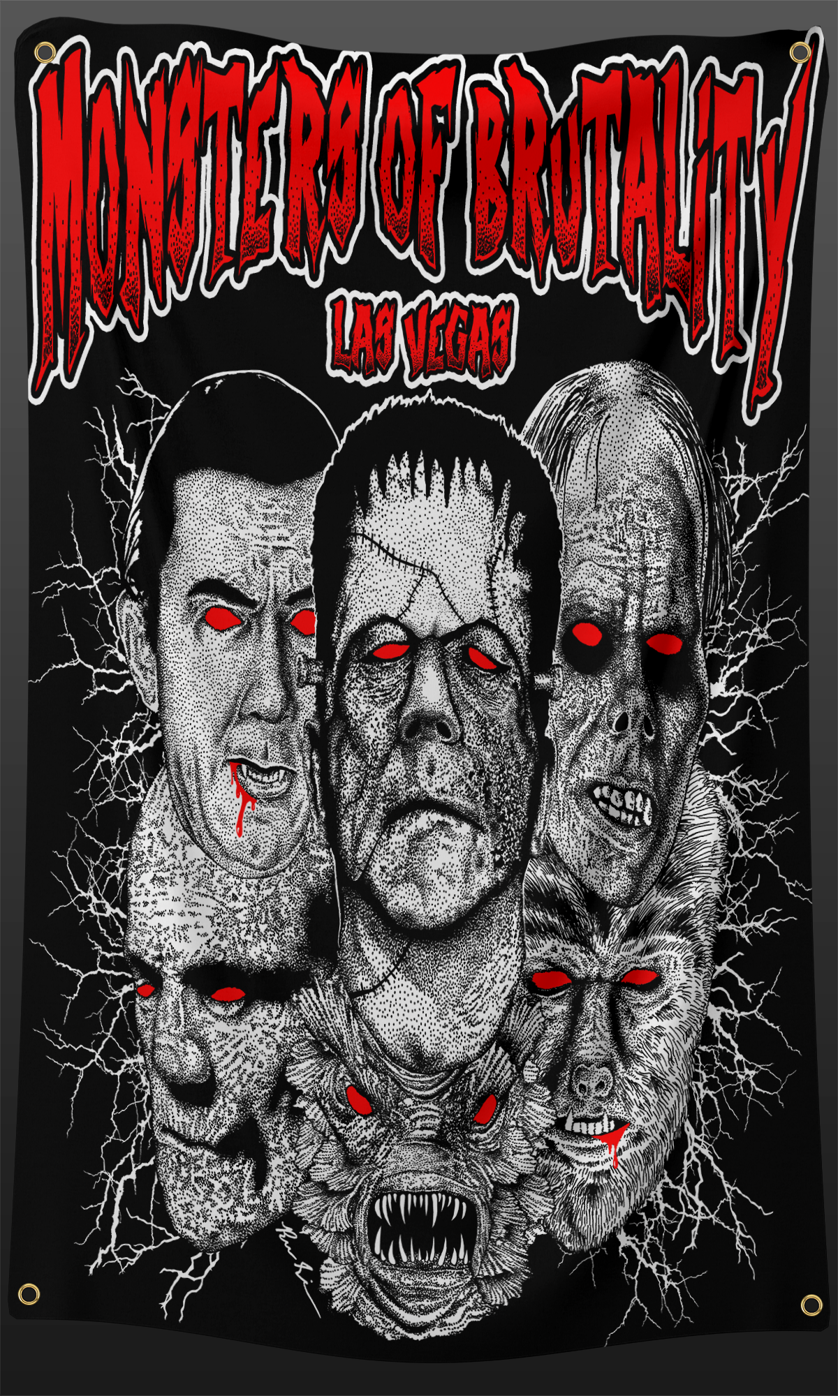 Monsters of Brutality 3x5 Artwork Flag
