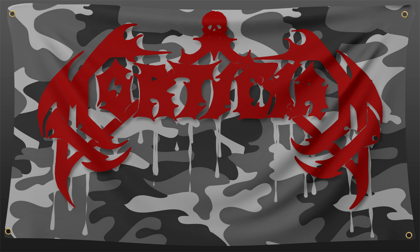 Mortician Logo on Winter Camo 3x5 Flag