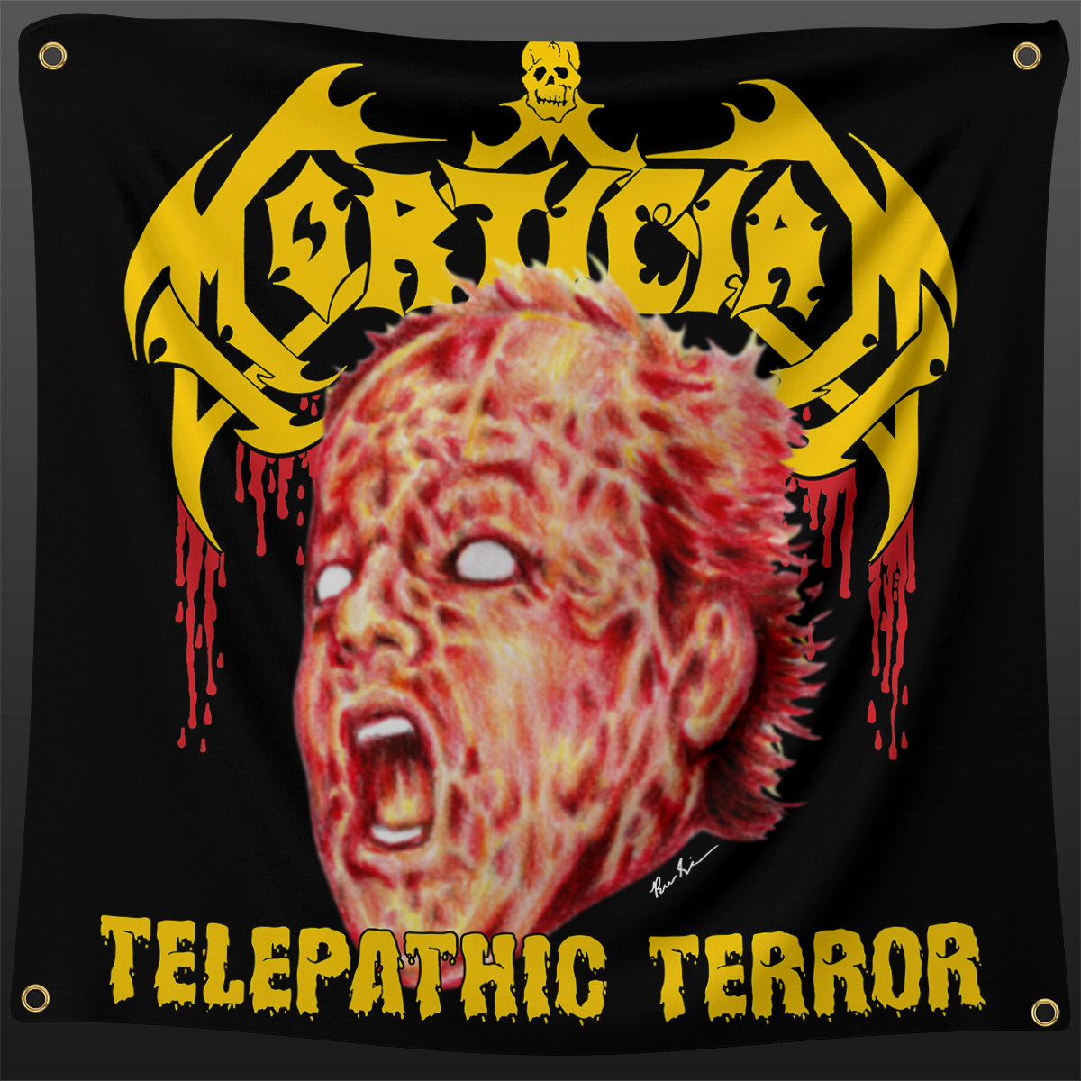 Telepathic Terror 3x3 Foot Tapestry