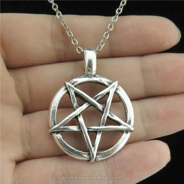 Inverted Pentagram Necklace with 18" Silver Chain