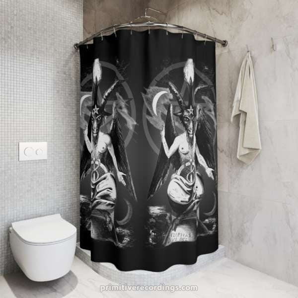 Baphomet Shower Curtains with Hooks