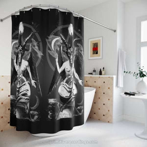 Baphomet Shower Curtains with Hooks