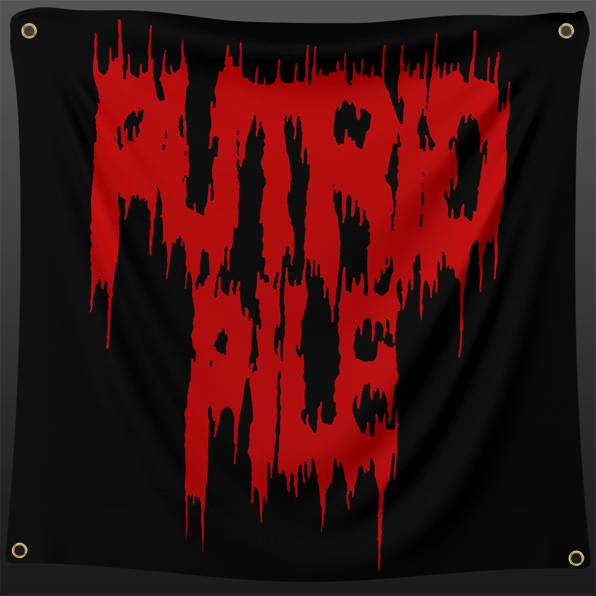 Putrid Pile Red Logo Flag 3x3 Foot Flag