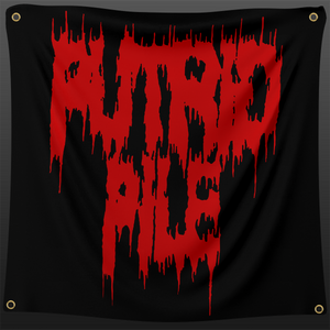 Putrid Pile Red Logo Flag 3x3 Foot Flag