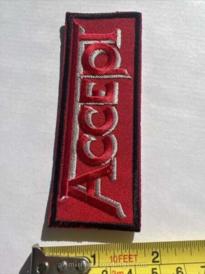 Accept Red Logo Embroidered Patch