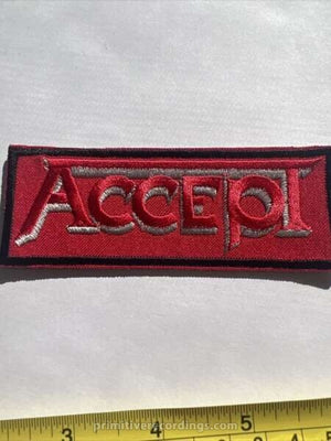 Accept Red Logo Embroidered Patch