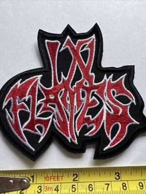 In Flames Red Logo Embroidered Patch