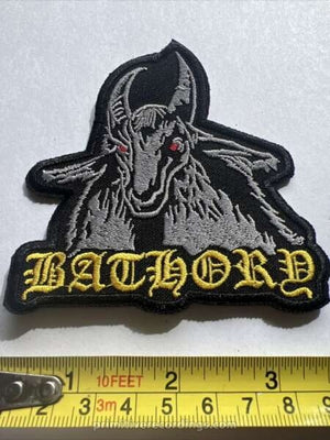 Bathory Goat Yellow Logo Embroidered Patch