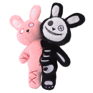 Pink and Black Skeleton Bunny Plush Toy