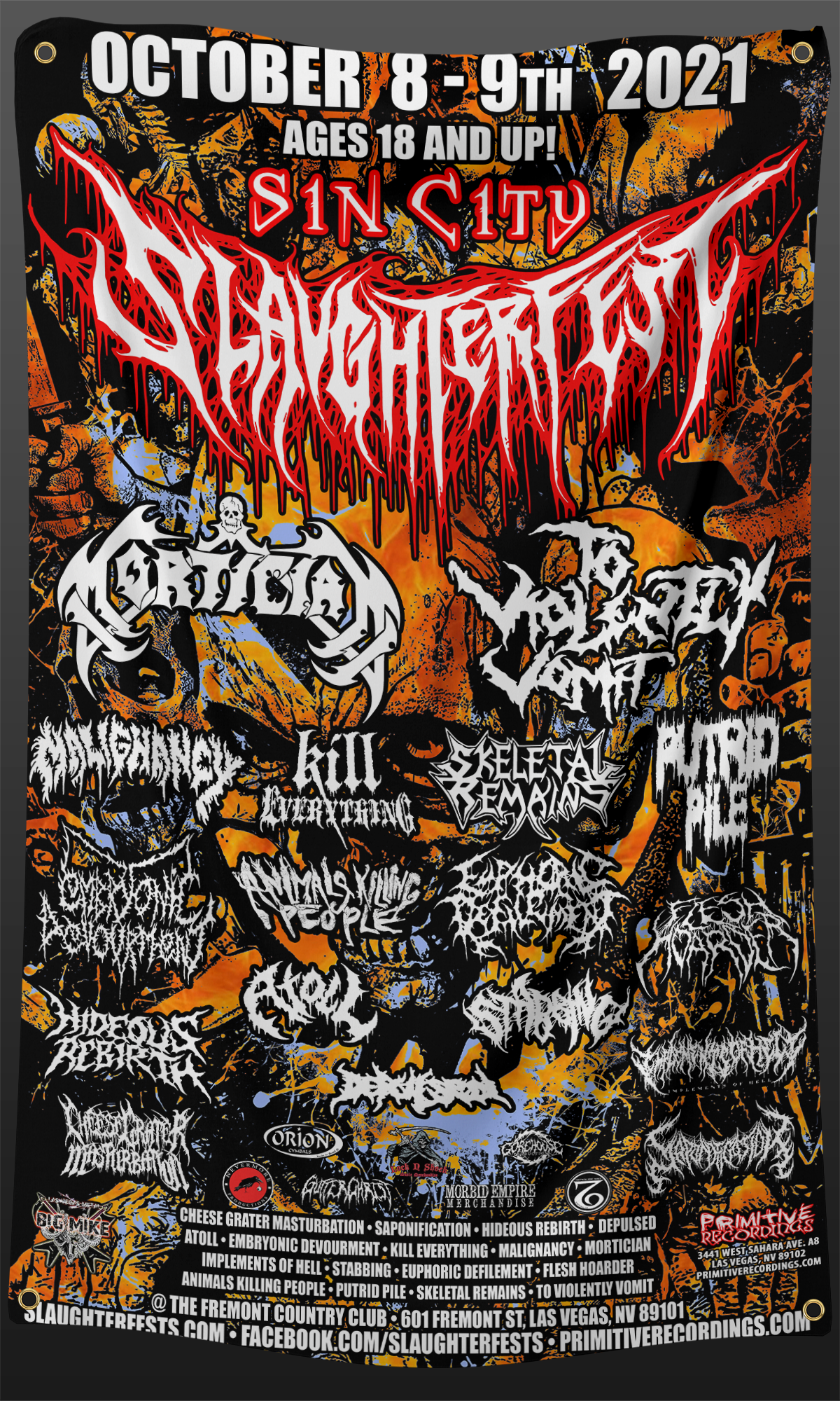 Orange Sin City Slaughterfest 3x5 Foot Flag